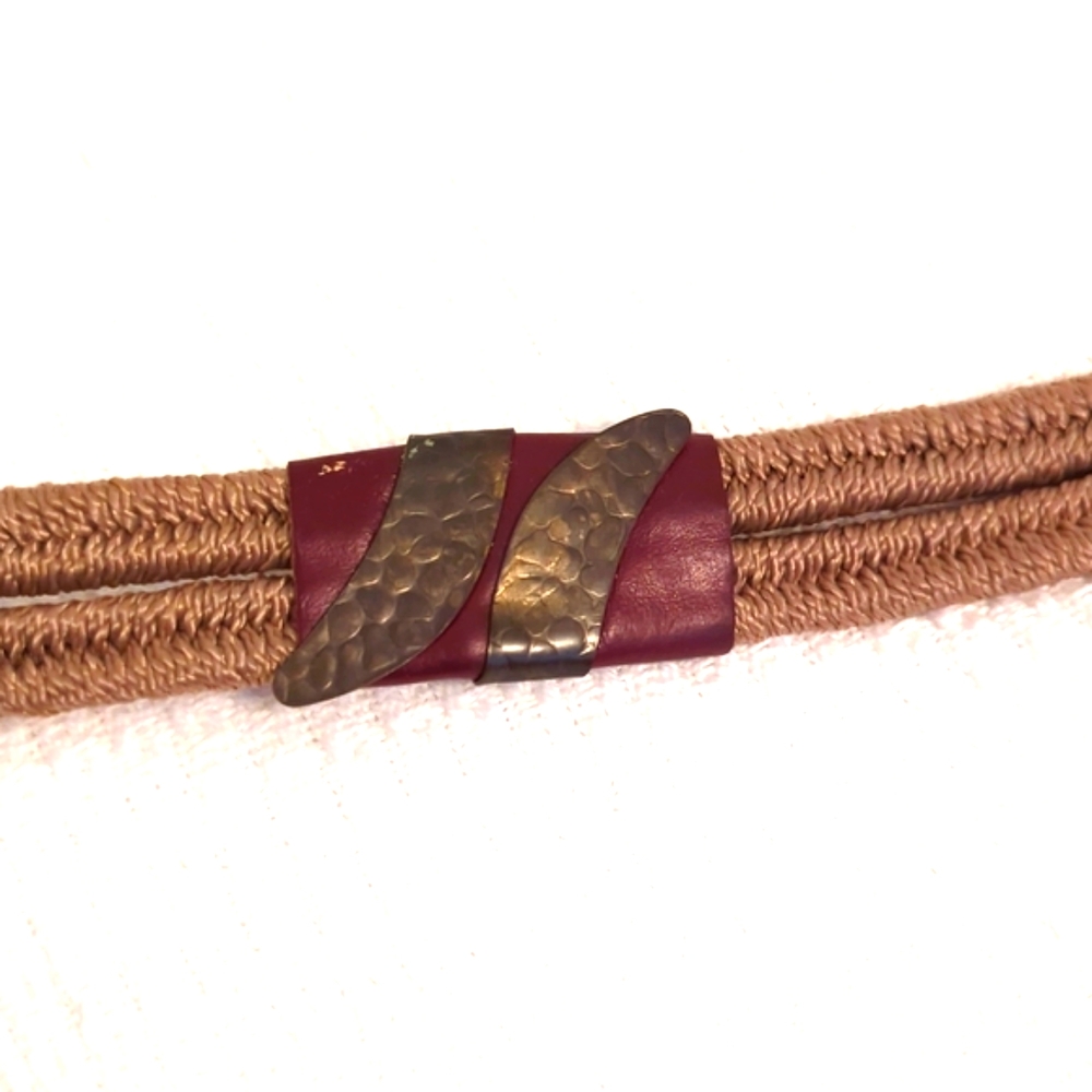 Vintage Metal Leather Stretch Belt - Picture 5 of 11
